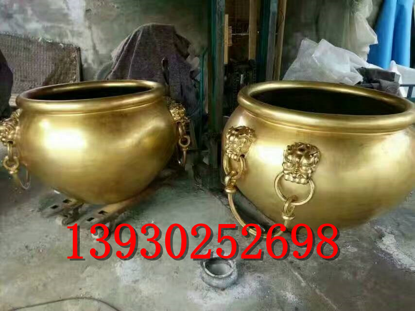 黄铜铜缸制作 铸铜大缸 仿古铜大缸定制