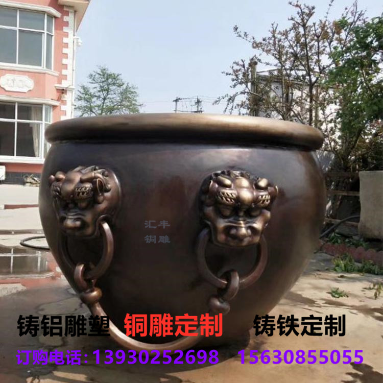 仿古铜缸定制厂家 铸铜大型铜缸
